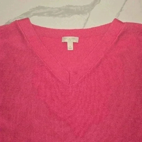 Talbots Womens Lightweight V-Neck Tunic Sweater Pink Size Small - Picture 7 of 11